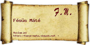 Fésüs Máté névjegykártya