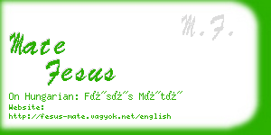 mate fesus business card